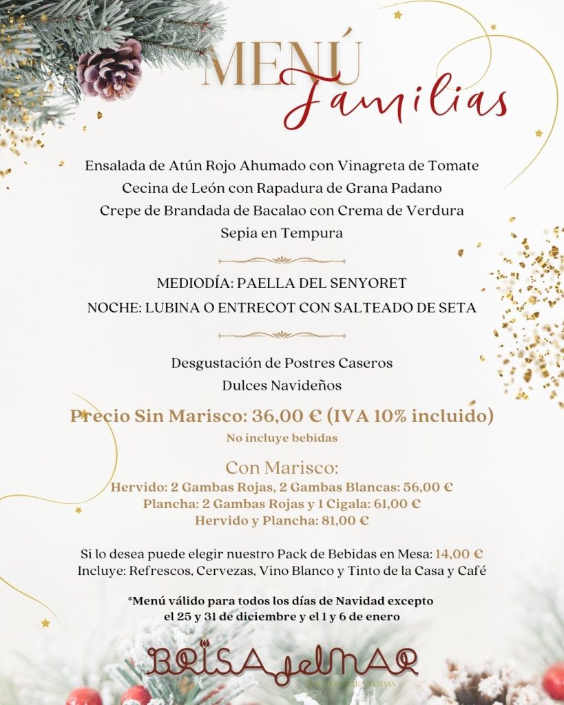 Menu navidad familias